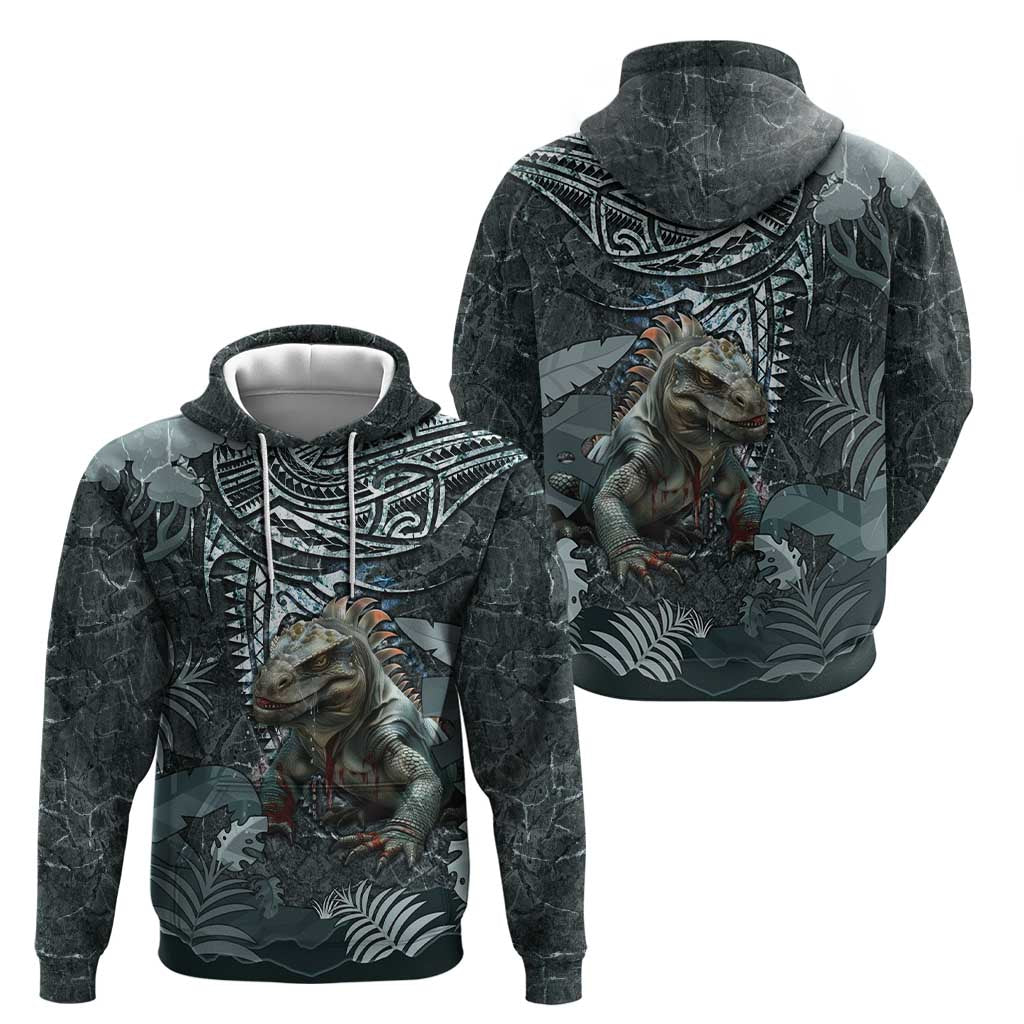 Hawaii Mo'o Lizard God Zip Hoodie Polynesian Style