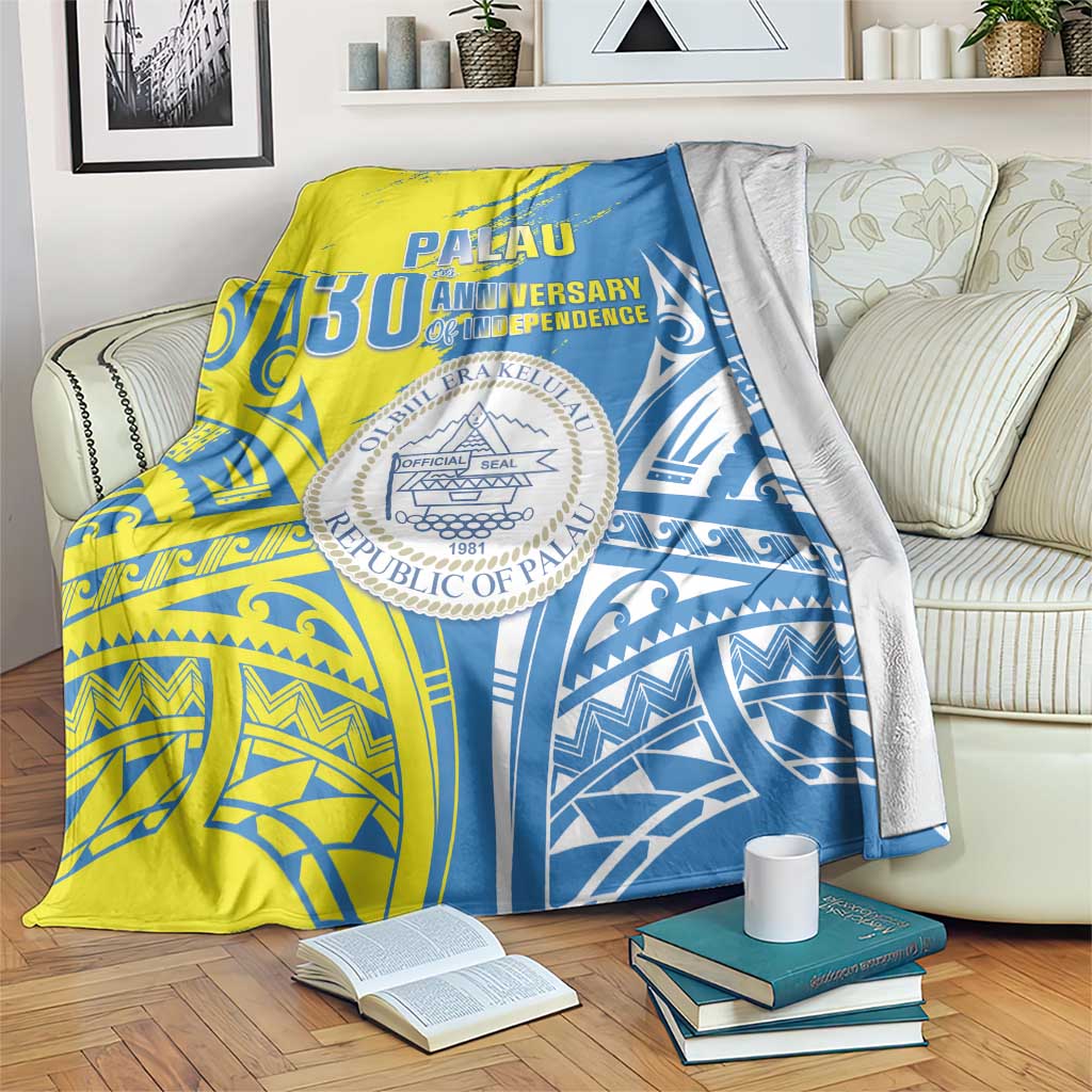 Palau Independence Day Blanket Happy 30th Anniversary LT05 Blue - Polynesian Pride