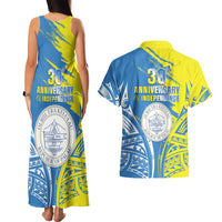 Palau Independence Day Couples Matching Tank Maxi Dress and Hawaiian Shirt Happy 30th Anniversary