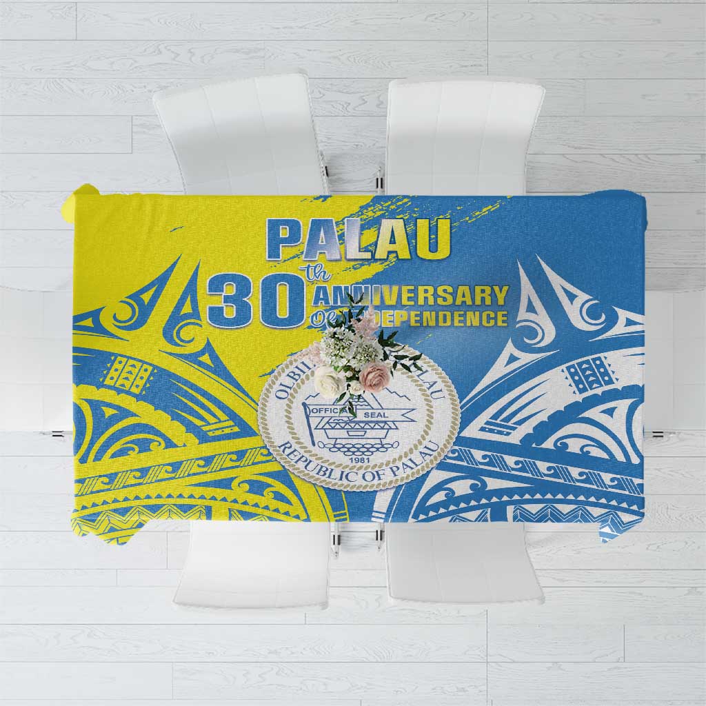 Palau Independence Day Tablecloth Happy 30th Anniversary LT05 Blue - Polynesian Pride