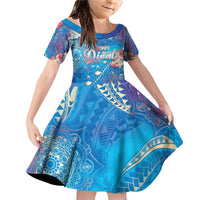 Happy Diwali Festival Family Matching Off Shoulder Short Dress and Hawaiian Shirt Diya Lamp Rangoli With Polynesian Pattern