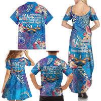 Happy Diwali Festival Family Matching Summer Maxi Dress and Hawaiian Shirt Diya Lamp Rangoli With Polynesian Pattern