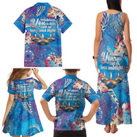 Happy Diwali Festival Family Matching Tank Maxi Dress and Hawaiian Shirt Diya Lamp Rangoli With Polynesian Pattern