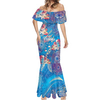 Happy Diwali Festival Mermaid Dress Diya Lamp Rangoli With Polynesian Pattern