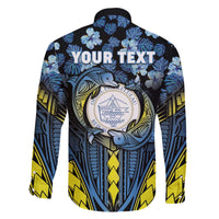 Personalised Palau Family Matching Puletasi and Hawaiian Shirt Polynesian Dolphin Tropical Hibiscus Style