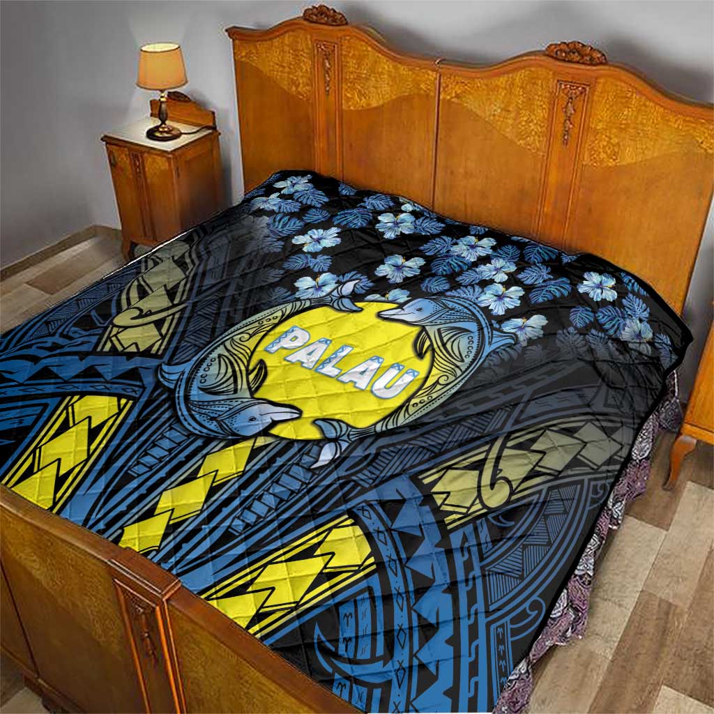 Palau Quilt Polynesian Dolphin Tropical Hibiscus Style