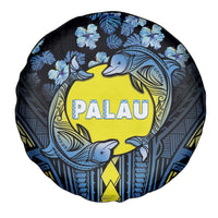 Palau Spare Tire Cover Polynesian Dolphin Tropical Hibiscus Style