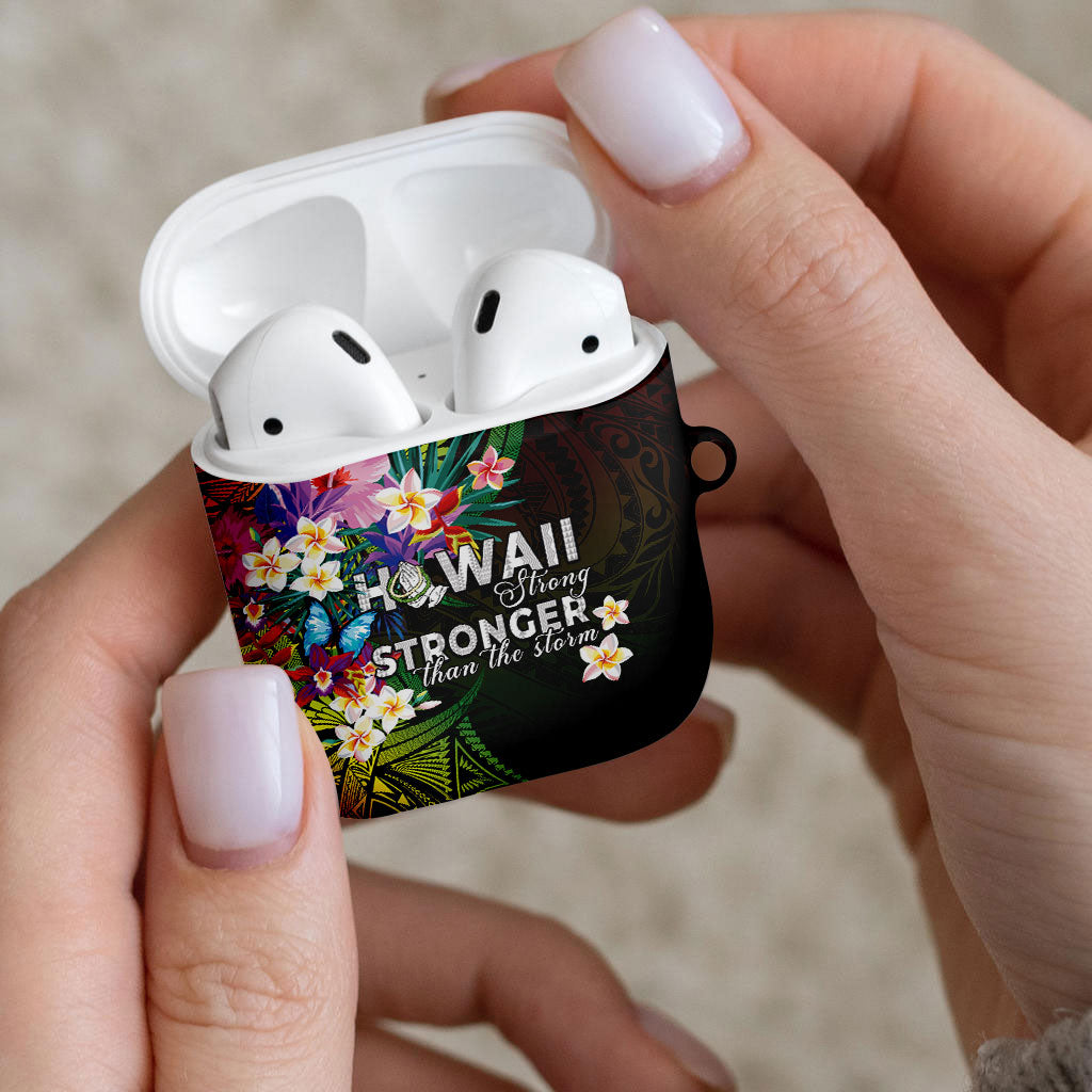 Hawaii Strong AirPods Case Polynesian Tribal Tropical Flowers