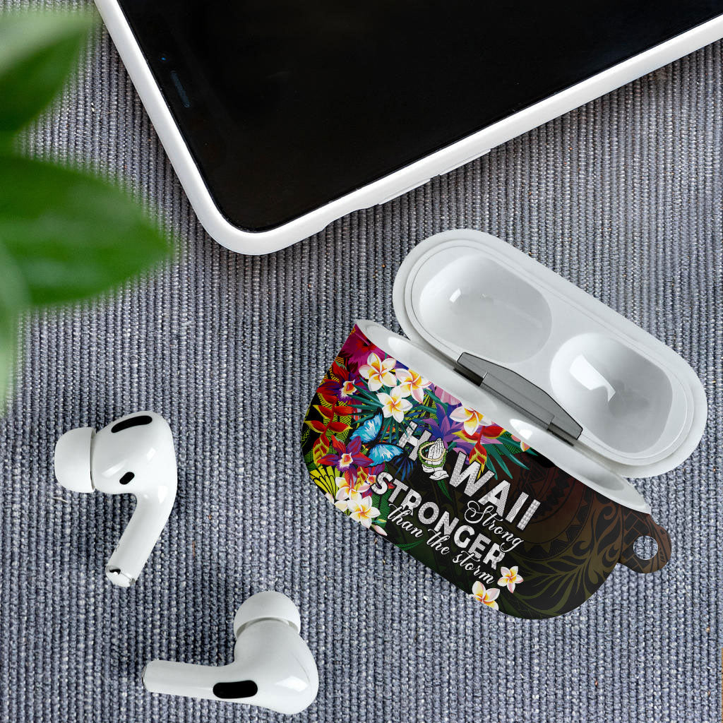 Hawaii Strong AirPods Case Polynesian Tribal Tropical Flowers