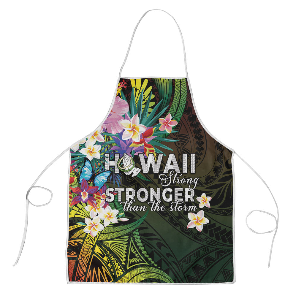 Hawaii Strong Apron Polynesian Tribal Tropical Flowers