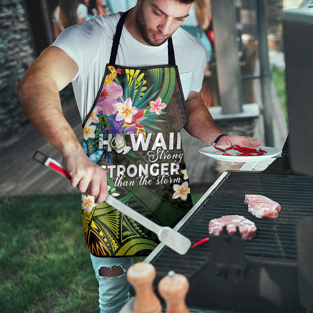 Hawaii Strong Apron Polynesian Tribal Tropical Flowers