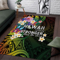 Hawaii Strong Area Rug Polynesian Tribal Tropical Flowers