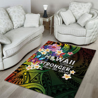Hawaii Strong Area Rug Polynesian Tribal Tropical Flowers