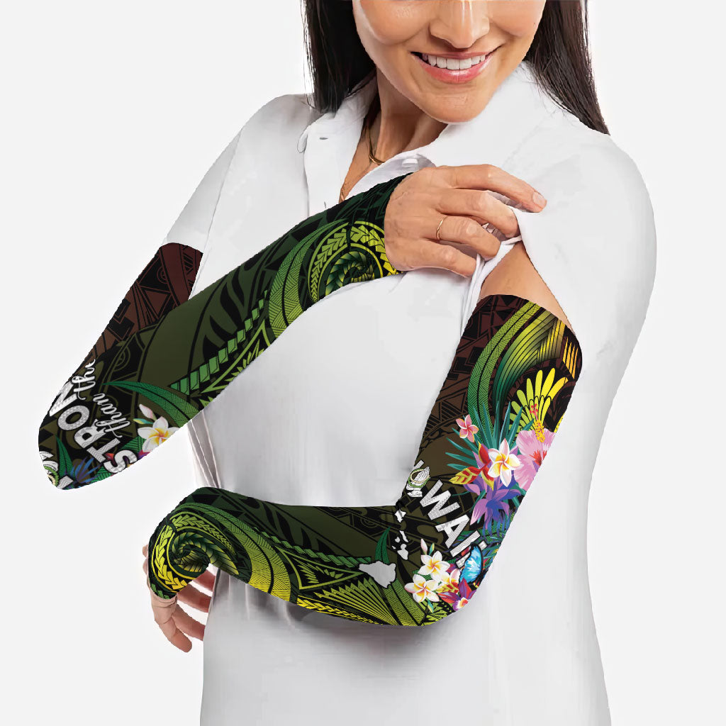 Hawaii Strong Arm Sleeves Polynesian Tribal Tropical Flowers