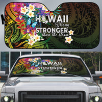 Hawaii Strong Auto Sun Shade Polynesian Tribal Tropical Flowers