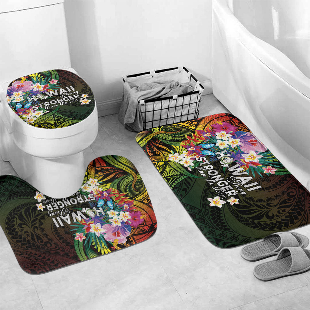 Hawaii Strong Bathroom Set Polynesian Tribal Tropical Flowers