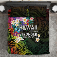 Hawaii Strong Bedding Set Polynesian Tribal Tropical Flowers