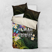 Hawaii Strong Bedding Set Polynesian Tribal Tropical Flowers