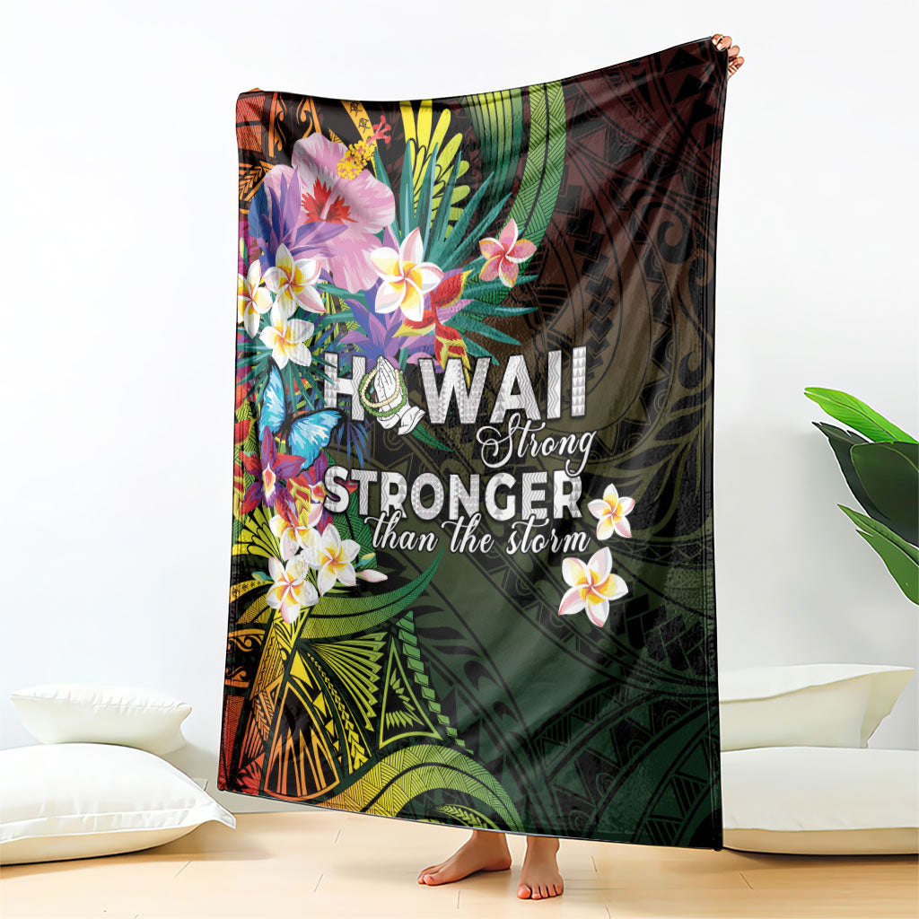 Hawaii Strong Blanket Polynesian Tribal Tropical Flowers