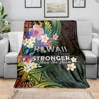 Hawaii Strong Blanket Polynesian Tribal Tropical Flowers