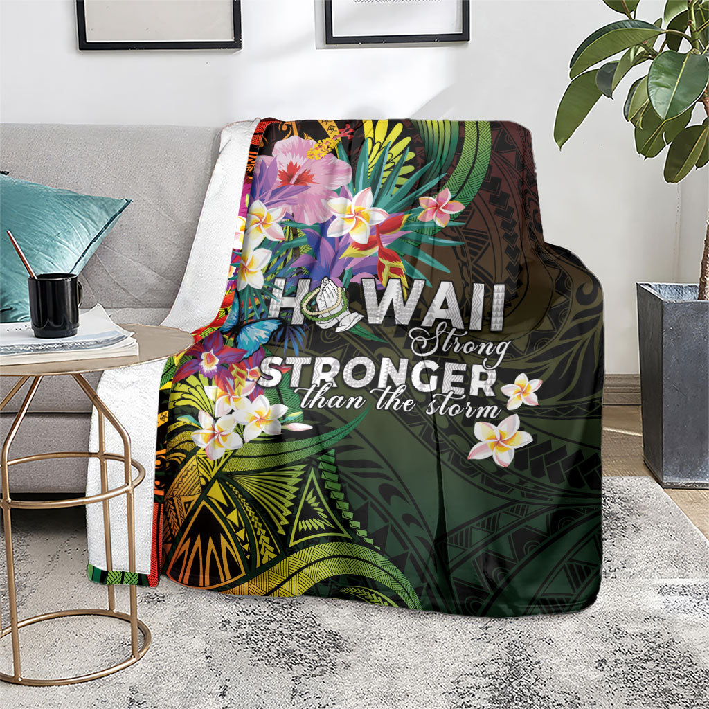 Hawaii Strong Blanket Polynesian Tribal Tropical Flowers