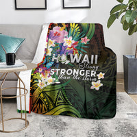 Hawaii Strong Blanket Polynesian Tribal Tropical Flowers