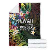 Hawaii Strong Blanket Polynesian Tribal Tropical Flowers