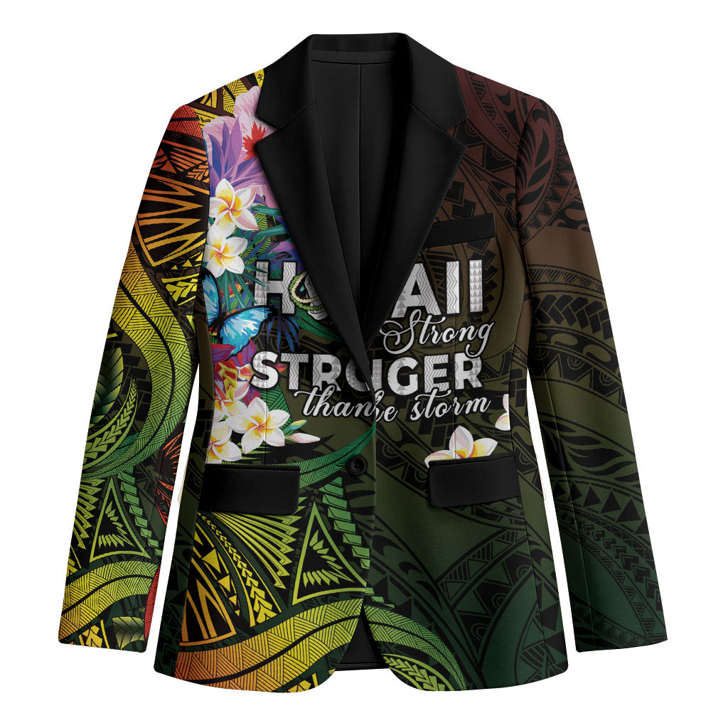 Hawaii Strong Blazer Polynesian Tribal Tropical Flowers
