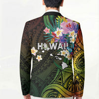 Hawaii Strong Blazer Polynesian Tribal Tropical Flowers