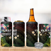 Hawaii Strong 4 in 1 Can Cooler Tumbler Polynesian Tribal Tropical Flowers