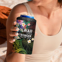Hawaii Strong 4 in 1 Can Cooler Tumbler Polynesian Tribal Tropical Flowers