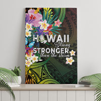 Hawaii Strong Canvas Wall Art Polynesian Tribal Tropical Flowers