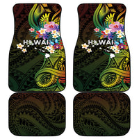 Hawaii Strong Car Mats Polynesian Tribal Tropical Flowers