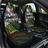 Hawaii Strong Car Seat Cover Polynesian Tribal Tropical Flowers