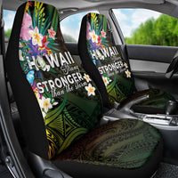 Hawaii Strong Car Seat Cover Polynesian Tribal Tropical Flowers