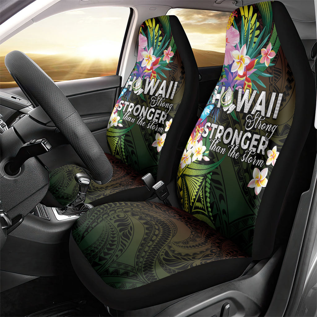 Hawaii Strong Car Seat Cover Polynesian Tribal Tropical Flowers