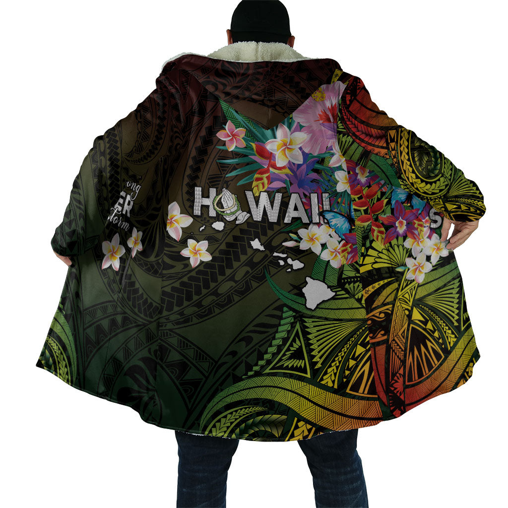 Hawaii Strong Cloak Polynesian Tribal Tropical Flowers