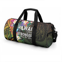 Hawaii Strong Duffle Bag Polynesian Tribal Tropical Flowers