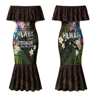 Hawaii Strong Family Matching Mermaid Dress and Hawaiian Shirt Polynesian Tribal Tropical Flowers