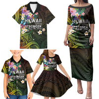 Hawaii Strong Family Matching Puletasi and Hawaiian Shirt Polynesian Tribal Tropical Flowers