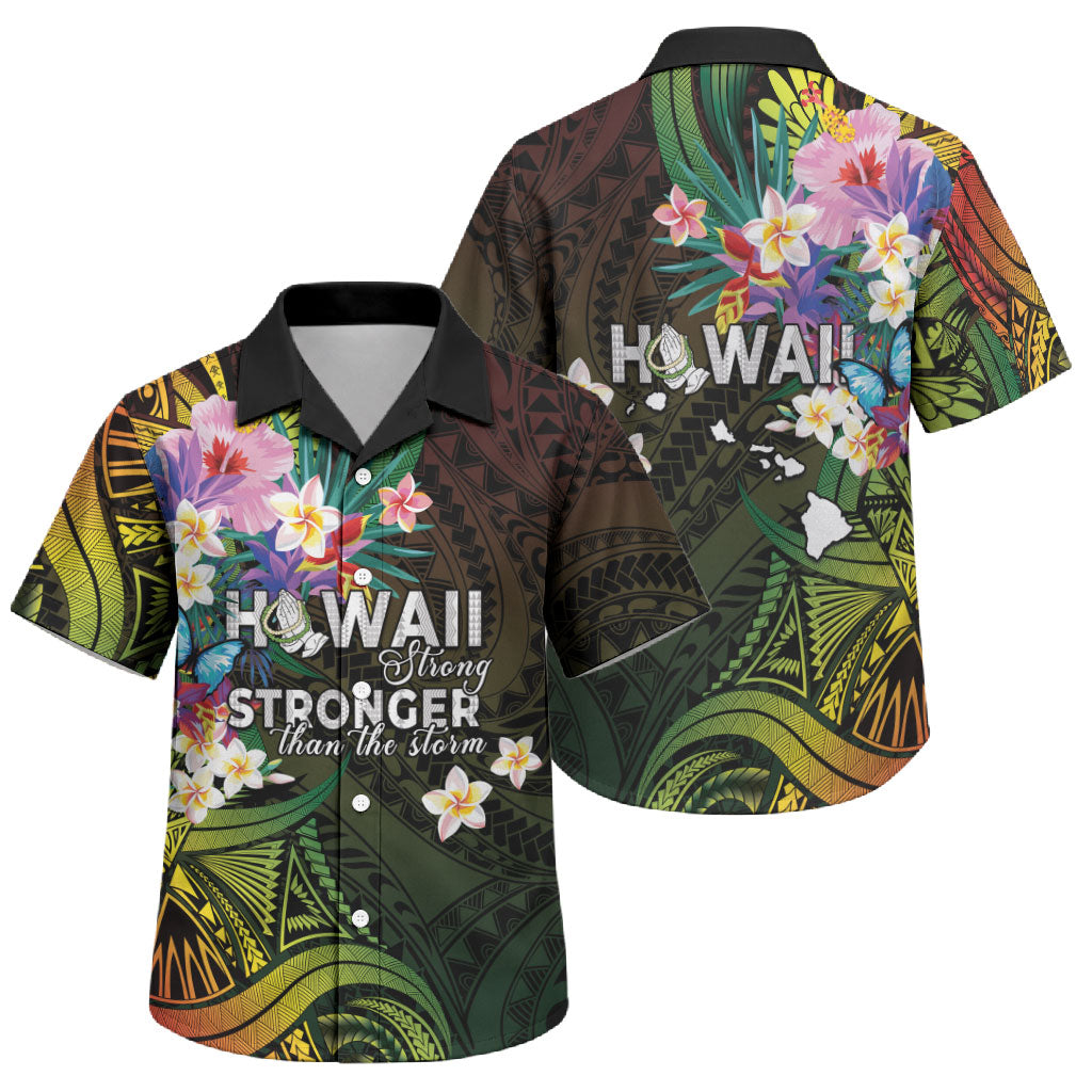 Hawaii Strong Family Matching Summer Maxi Dress and Hawaiian Shirt Polynesian Tribal Tropical Flowers