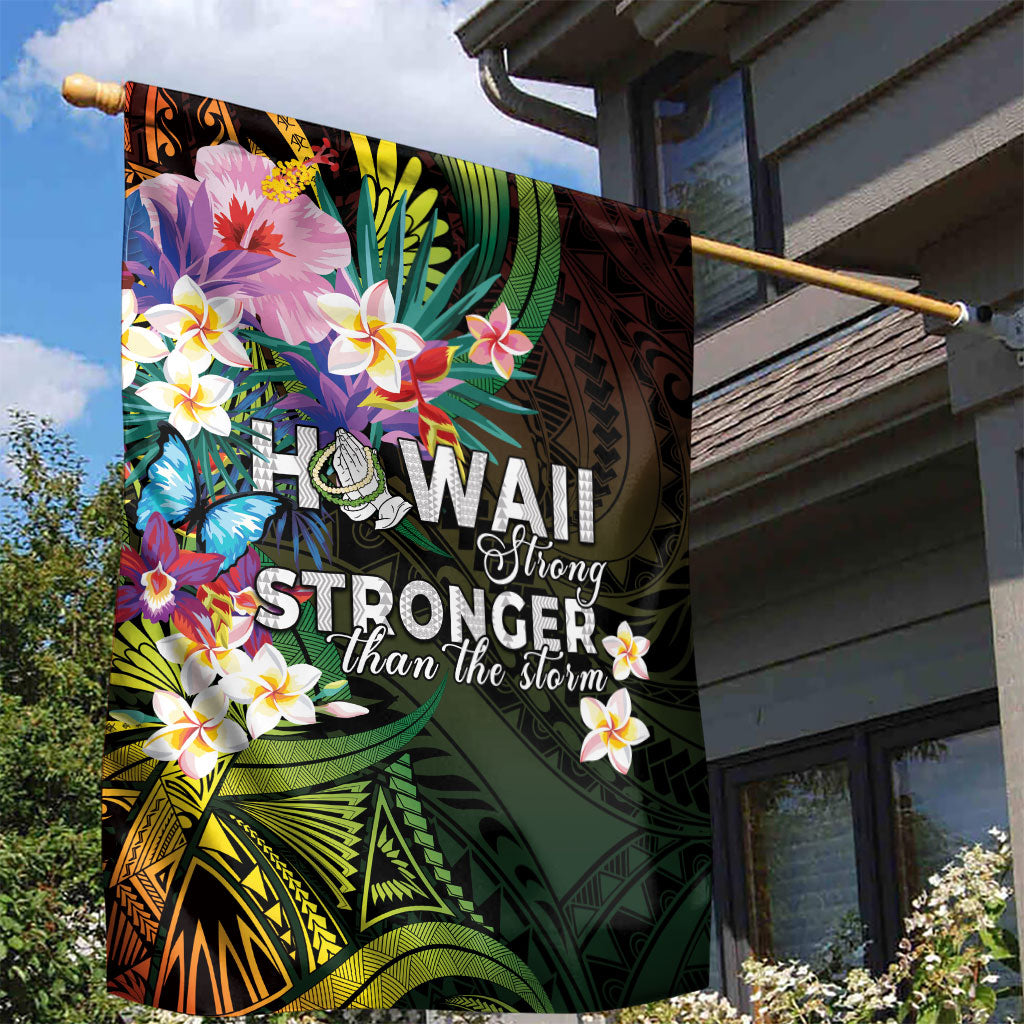 Hawaii Strong Garden Flag Polynesian Tribal Tropical Flowers