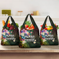 Hawaii Strong Grocery Bag Polynesian Tribal Tropical Flowers