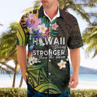Hawaii Strong Hawaiian Shirt Polynesian Tribal Tropical Flowers