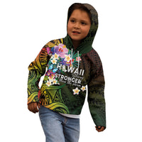 Hawaii Strong Kid Hoodie Polynesian Tribal Tropical Flowers