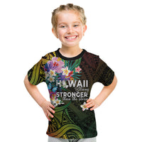Hawaii Strong Kid T Shirt Polynesian Tribal Tropical Flowers
