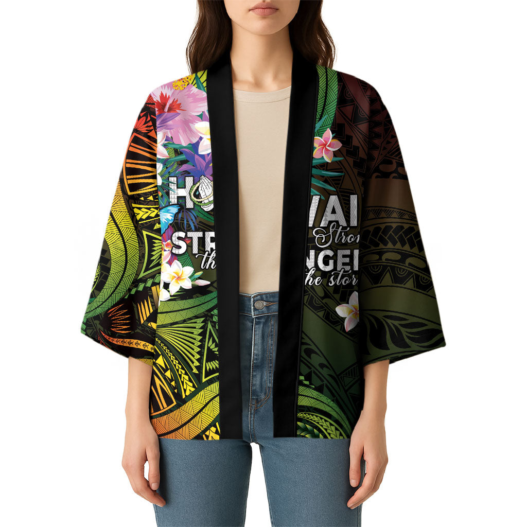 Hawaii Strong Kimono Polynesian Tribal Tropical Flowers