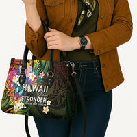 Hawaii Strong Leather Bag Polynesian Tribal Tropical Flowers