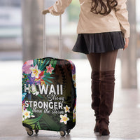 Hawaii Strong Luggage Cover Polynesian Tribal Tropical Flowers