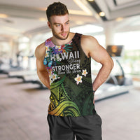 Hawaii Strong Men Tank Top Polynesian Tribal Tropical Flowers